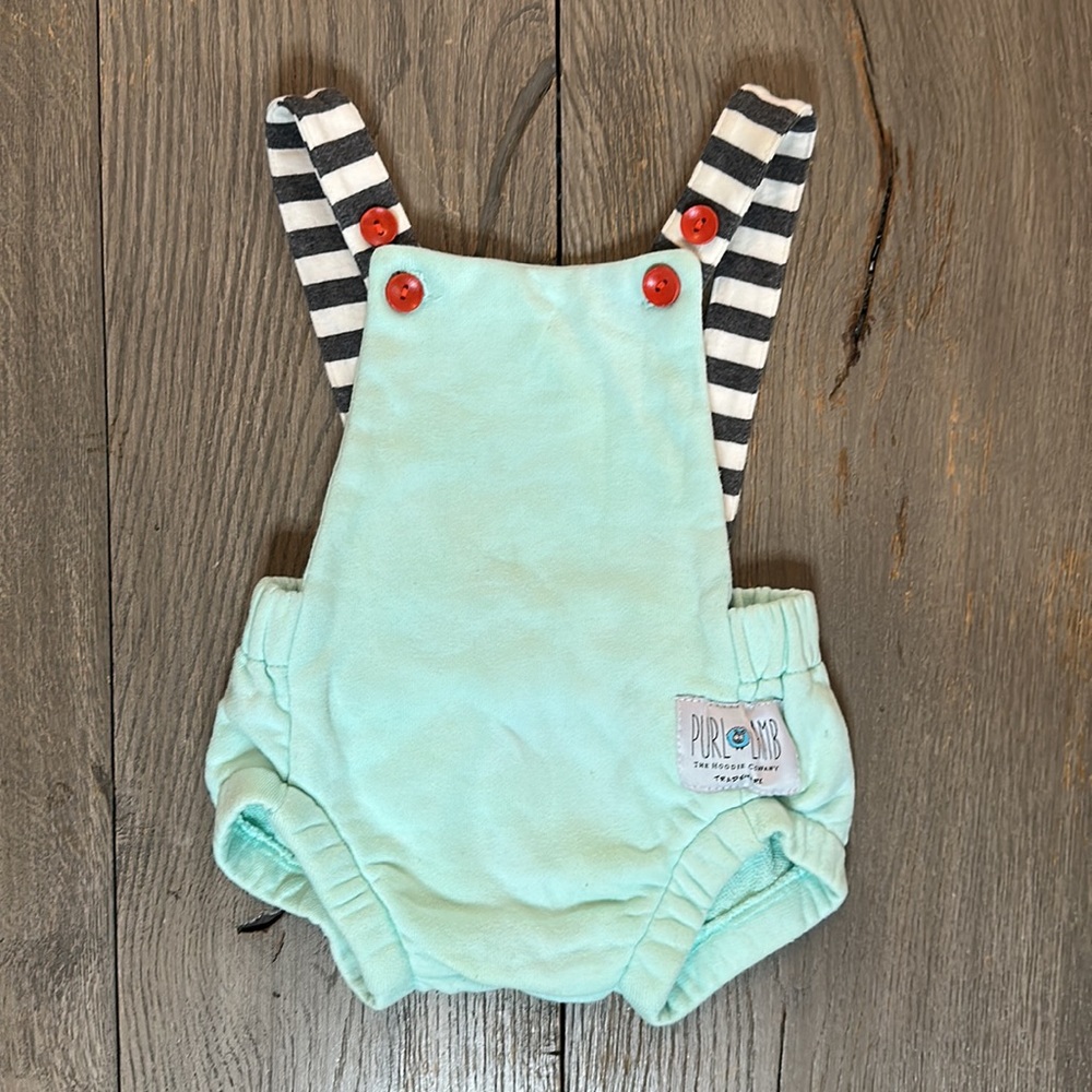 Happy mint Purl Lamb 6-12 month romper